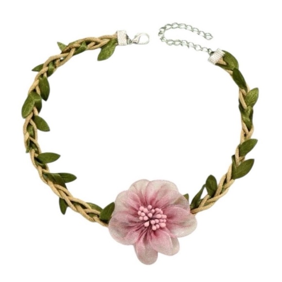 Coquette Cottage Goblin Woodland Floral Choker Statement Necklace - Picture 1 of 7